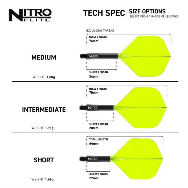 Nitro Flite Flights & Shafts - Black & Yellow - Standard